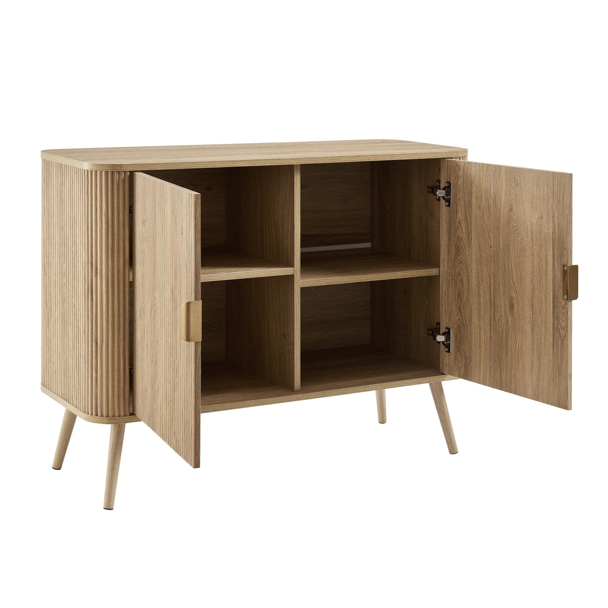 Enfilade scandinave en bois clair avec 2 portes pour le salon