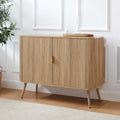 Enfilade scandinave en bois clair avec 2 portes pour le salon