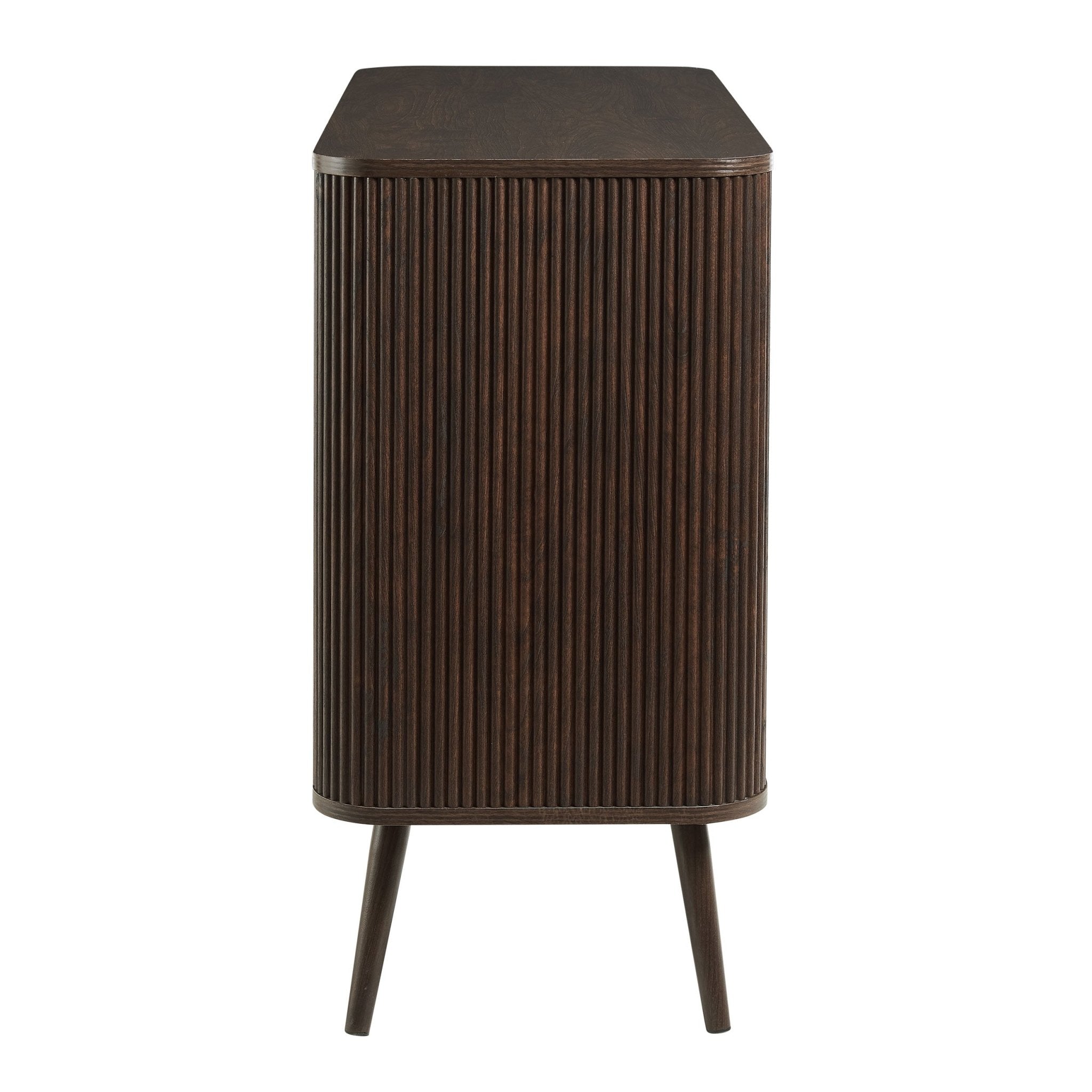 Buffet contemporain effet noyer avec 2 portes pour le salon