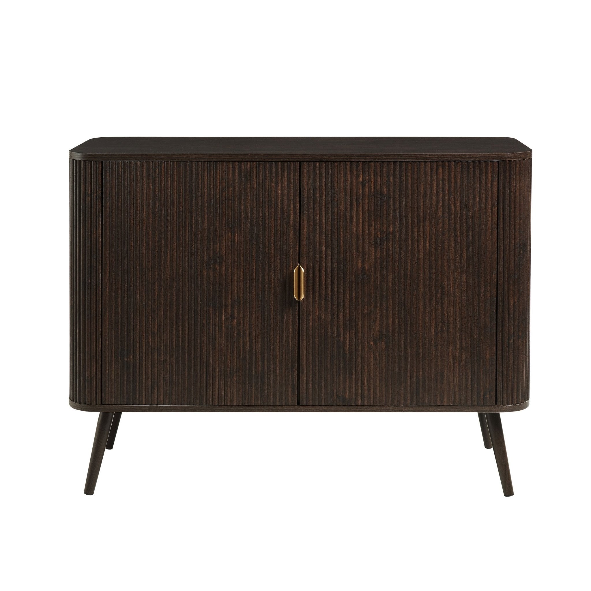 Buffet contemporain effet noyer avec 2 portes pour le salon