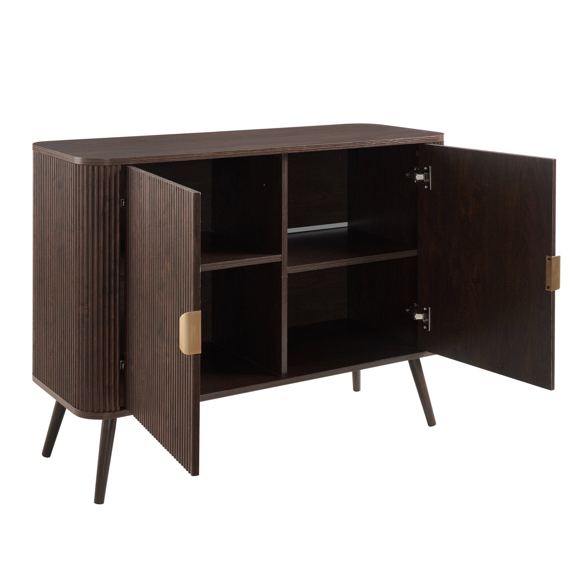 Buffet contemporain effet noyer avec 2 portes pour le salon