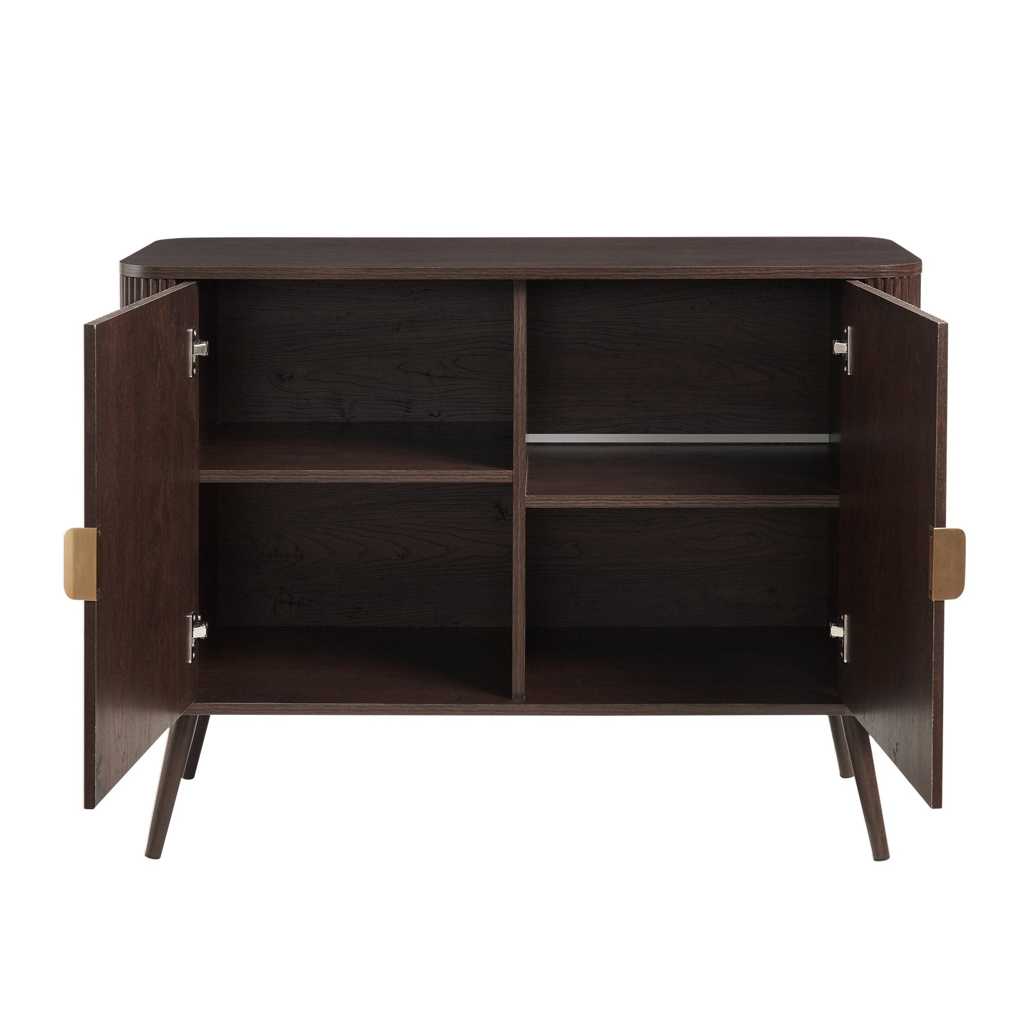Buffet contemporain effet noyer avec 2 portes pour le salon