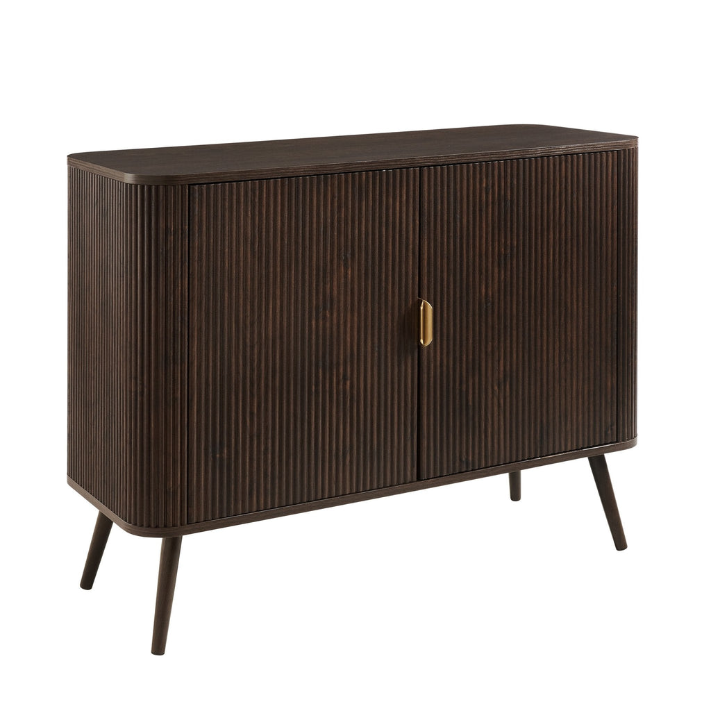 Buffet contemporain effet noyer avec 2 portes pour le salon
