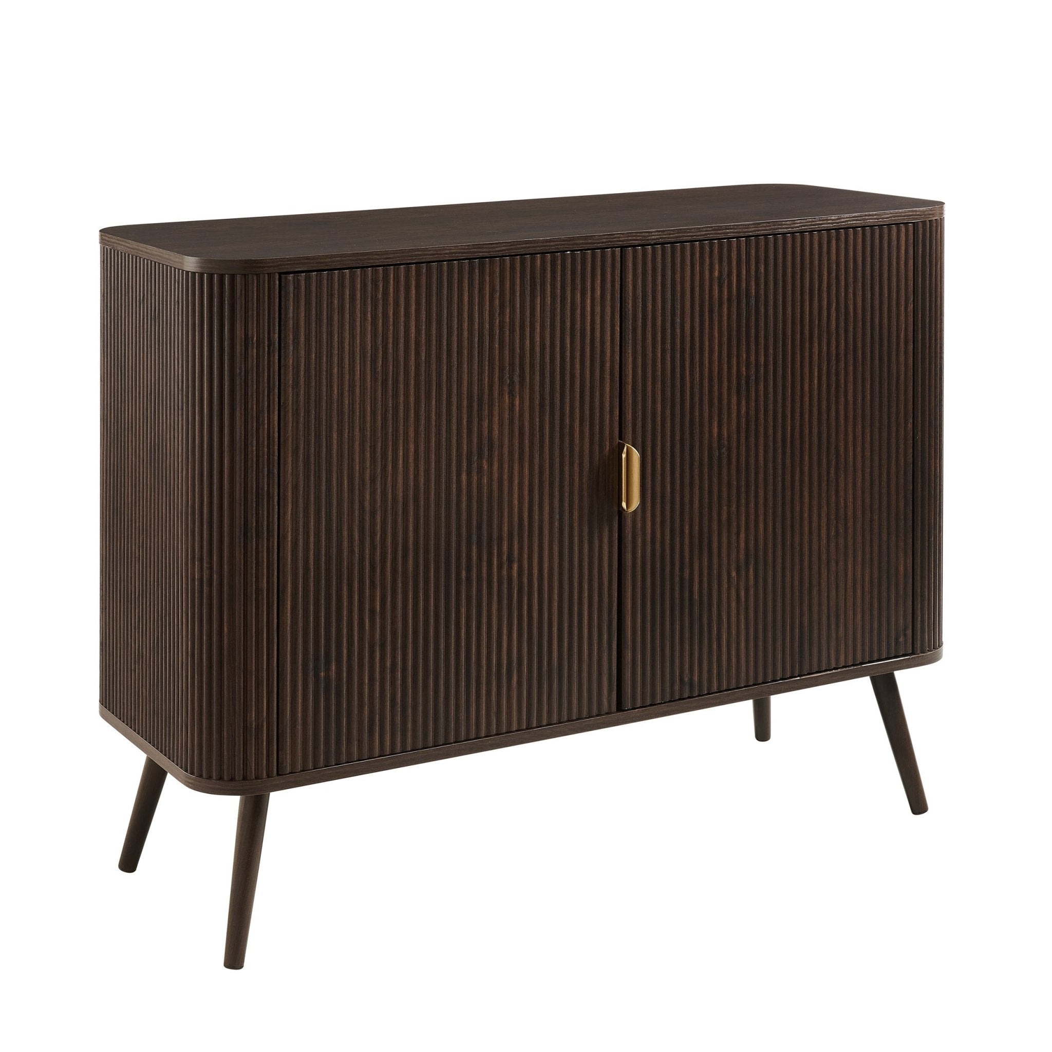 Buffet contemporain effet noyer avec 2 portes pour le salon