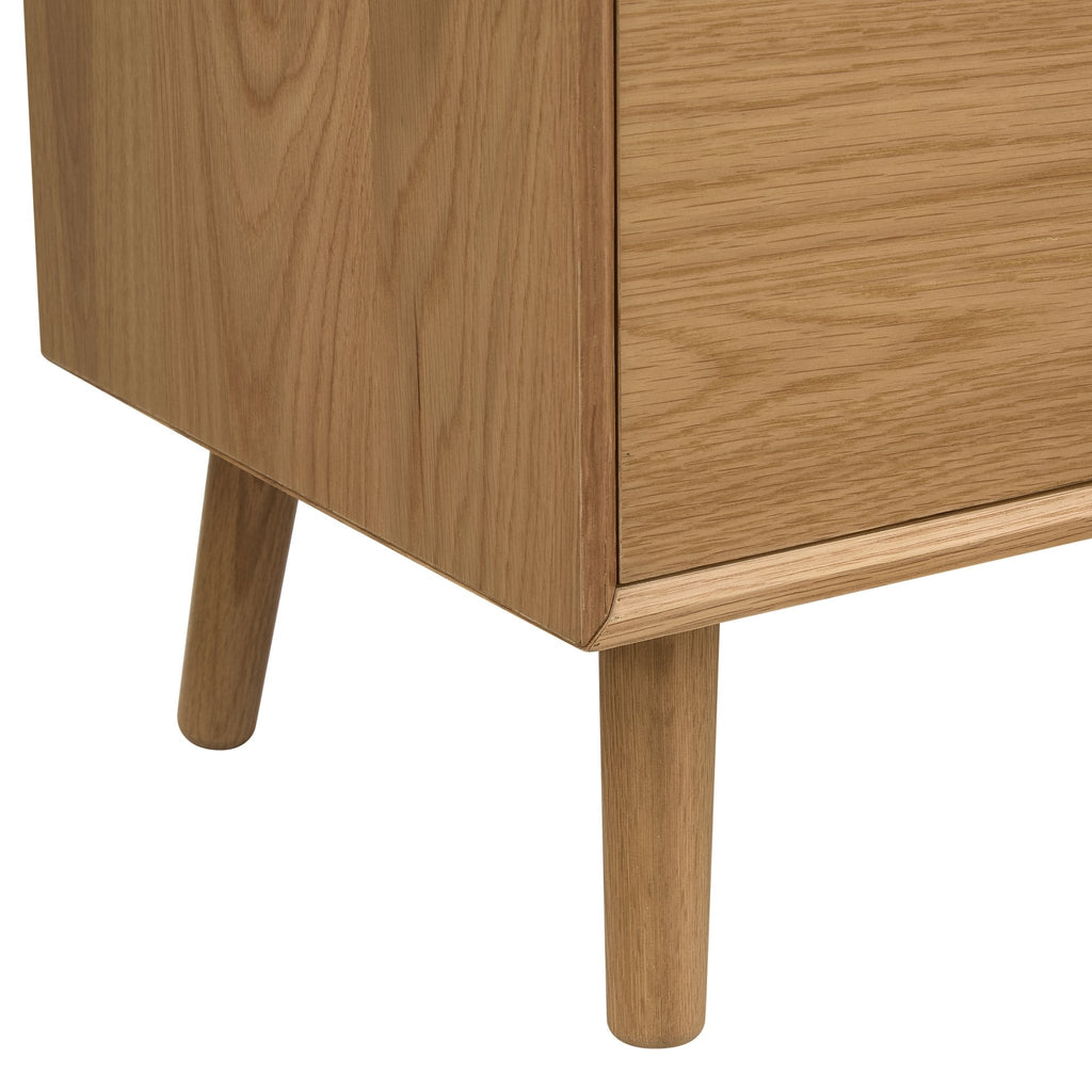Meuble TV scandinave en chêne clair avec rangements pour téléviseurs jusqu'à 60 pouces pour salon