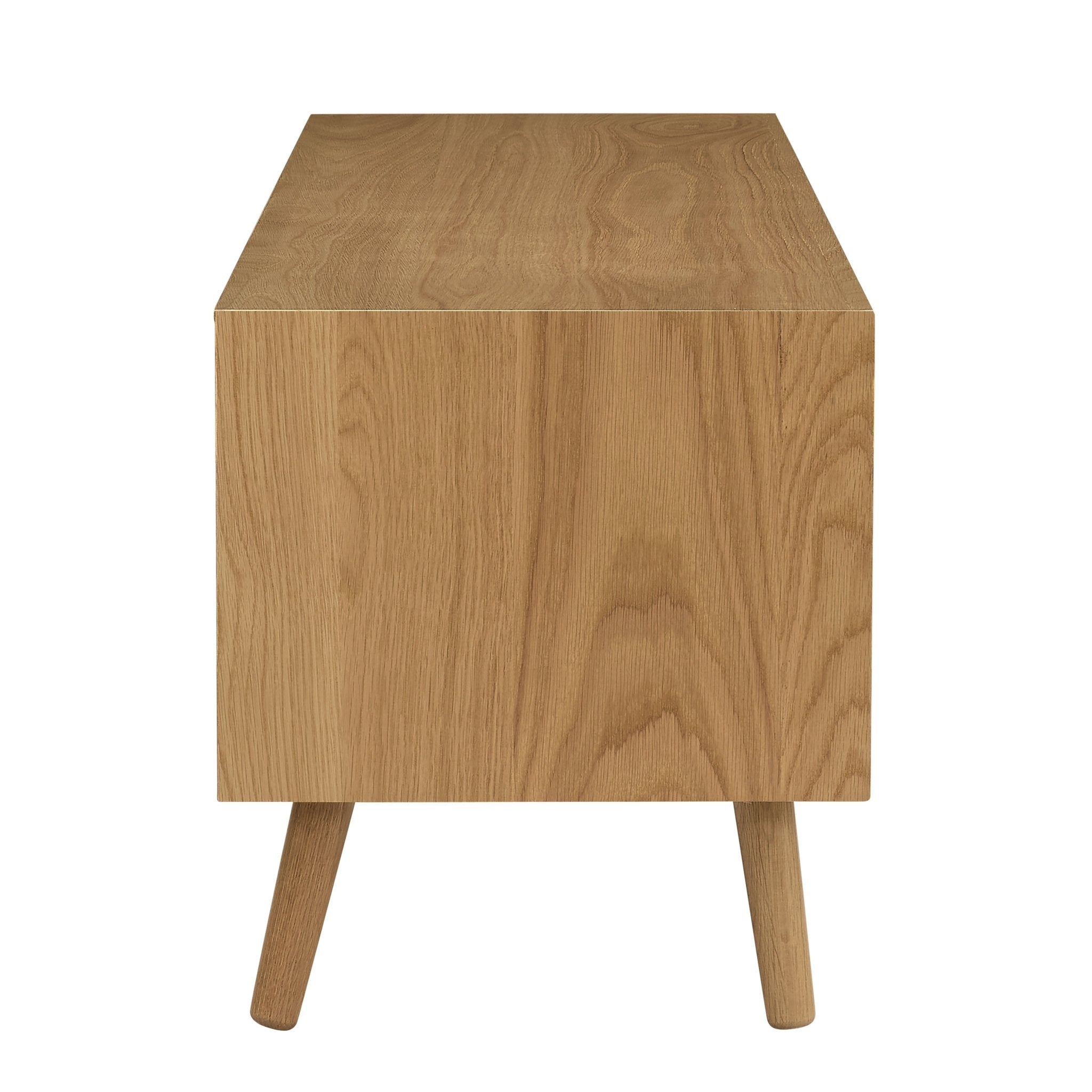 Meuble TV scandinave en chêne clair avec rangements pour téléviseurs jusqu'à 60 pouces pour salon