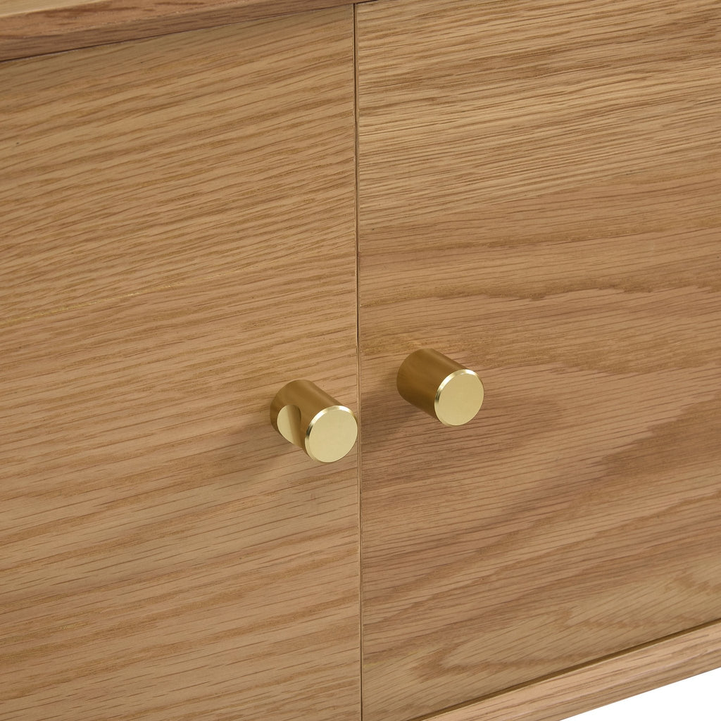 Meuble TV scandinave en chêne clair avec rangements pour téléviseurs jusqu'à 60 pouces pour salon