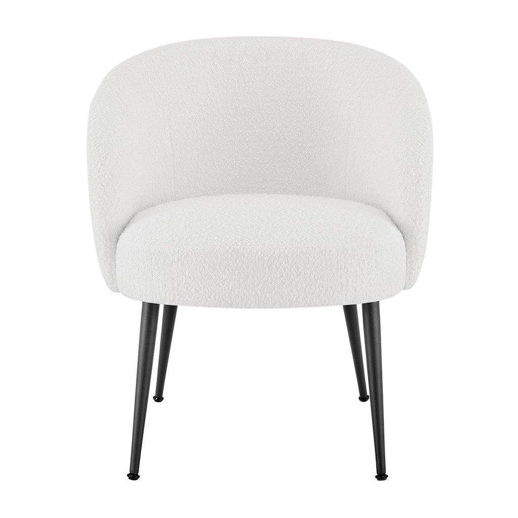 Fauteuil d'appoint scandinave en bouclette blanc cassé avec assise confortable et rembourrée pour salon