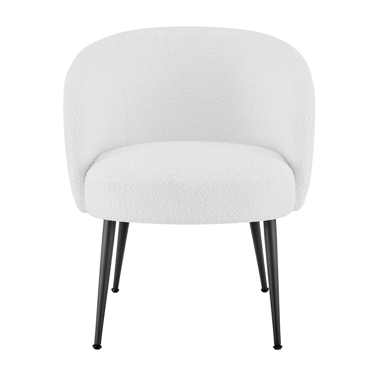 Fauteuil d'appoint scandinave en bouclette blanc cassé avec assise confortable et rembourrée pour salon