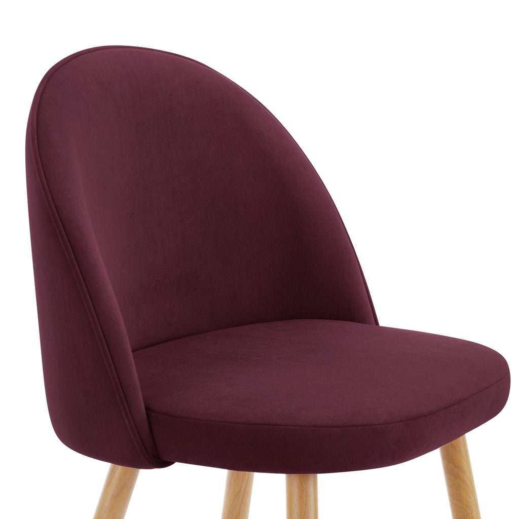 Tabouret de bar contemporain Berry Velvet avec pieds en bois naturel pour cuisine
