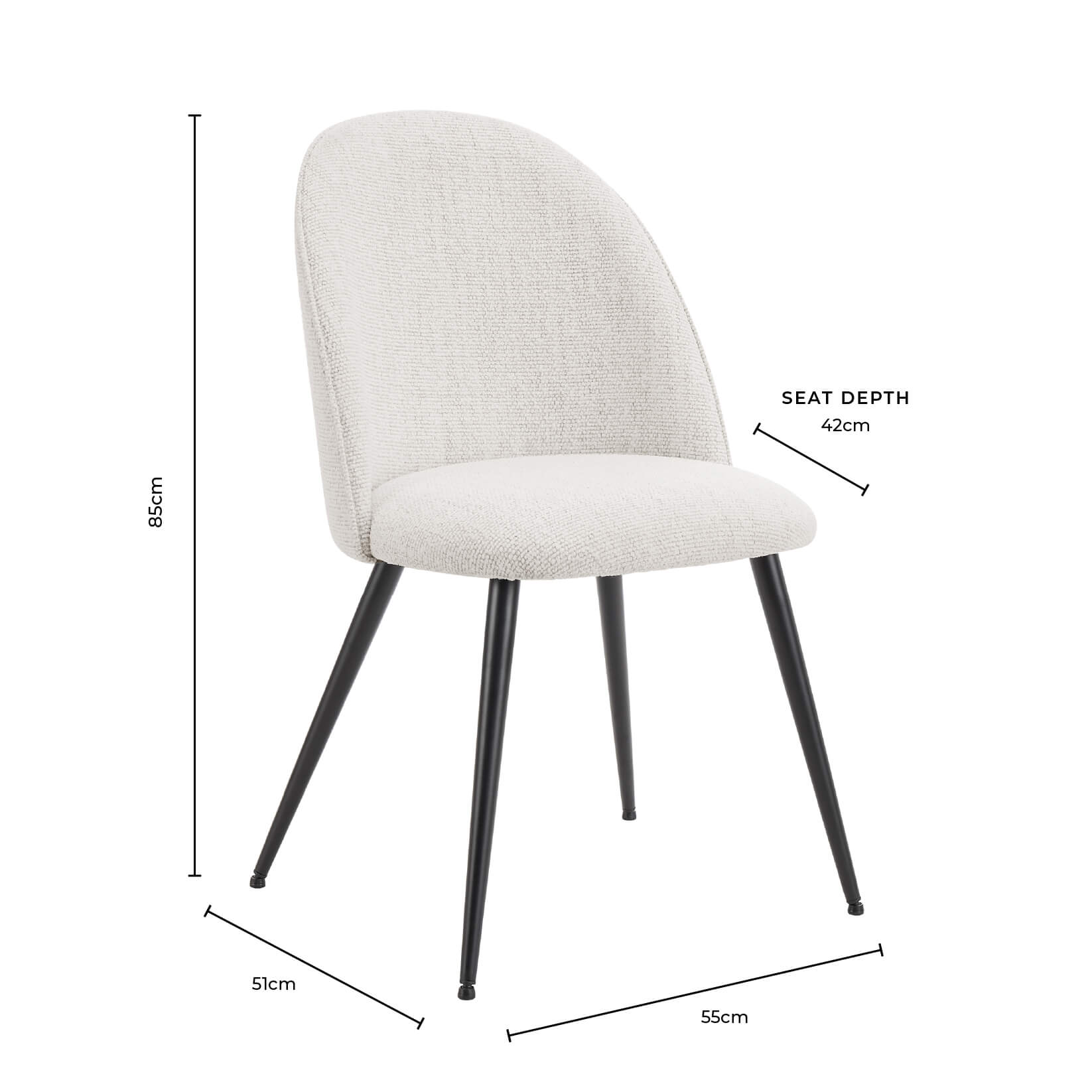 Chaise de salle à manger tissée Boho Sage Stripe avec pieds en métal noir pour salle à manger