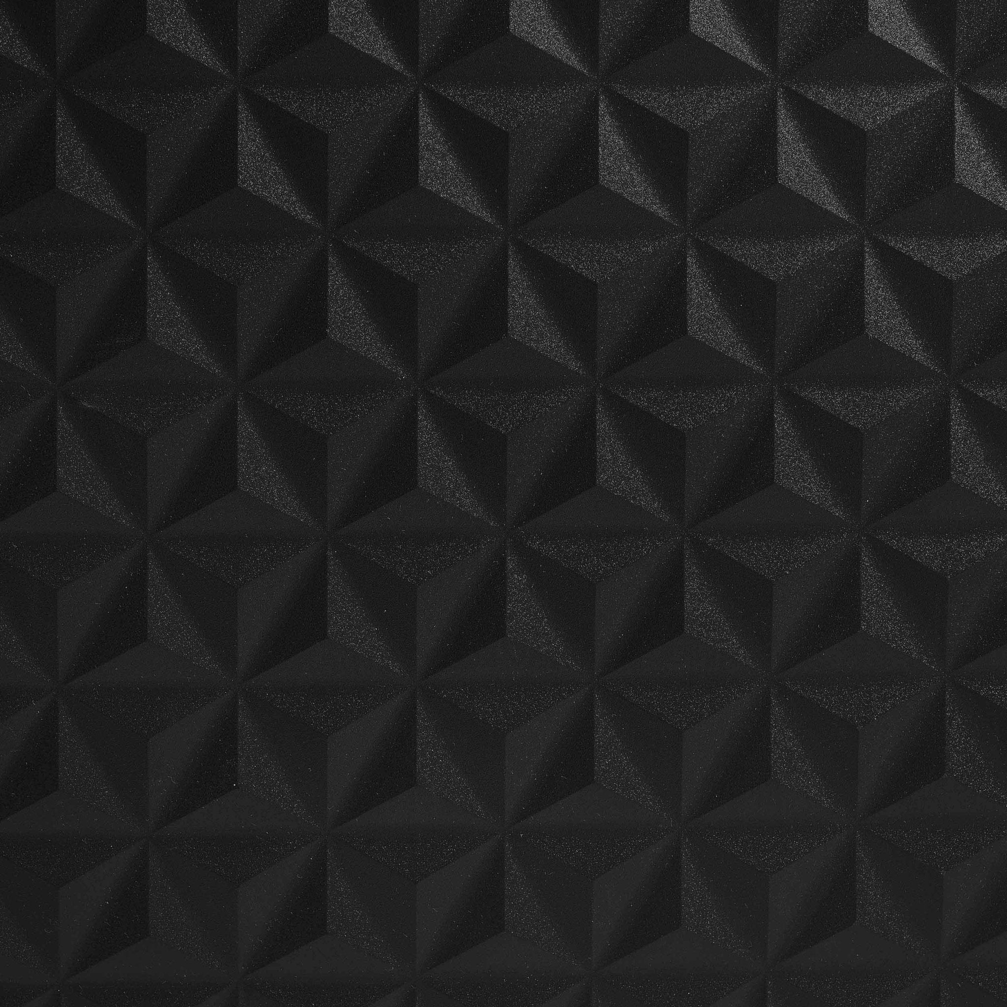 Bahut contemporain peint en noir avec motif géométrique pour le salon