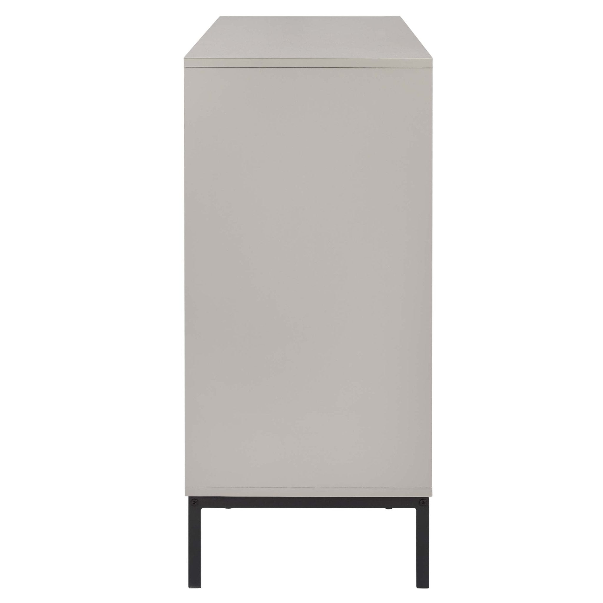 Buffet contemporain taupe à motifs géométriques pour salon