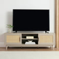 Meuble TV taupe moderne avec lignes épurées pour téléviseurs jusqu'à 60 pouces pour salon