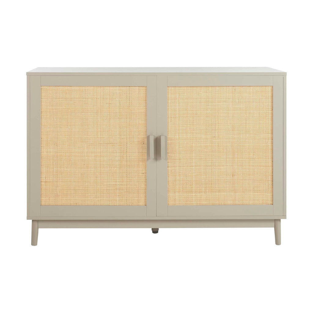 Buffet peint taupe moderne aux lignes épurées pour salon