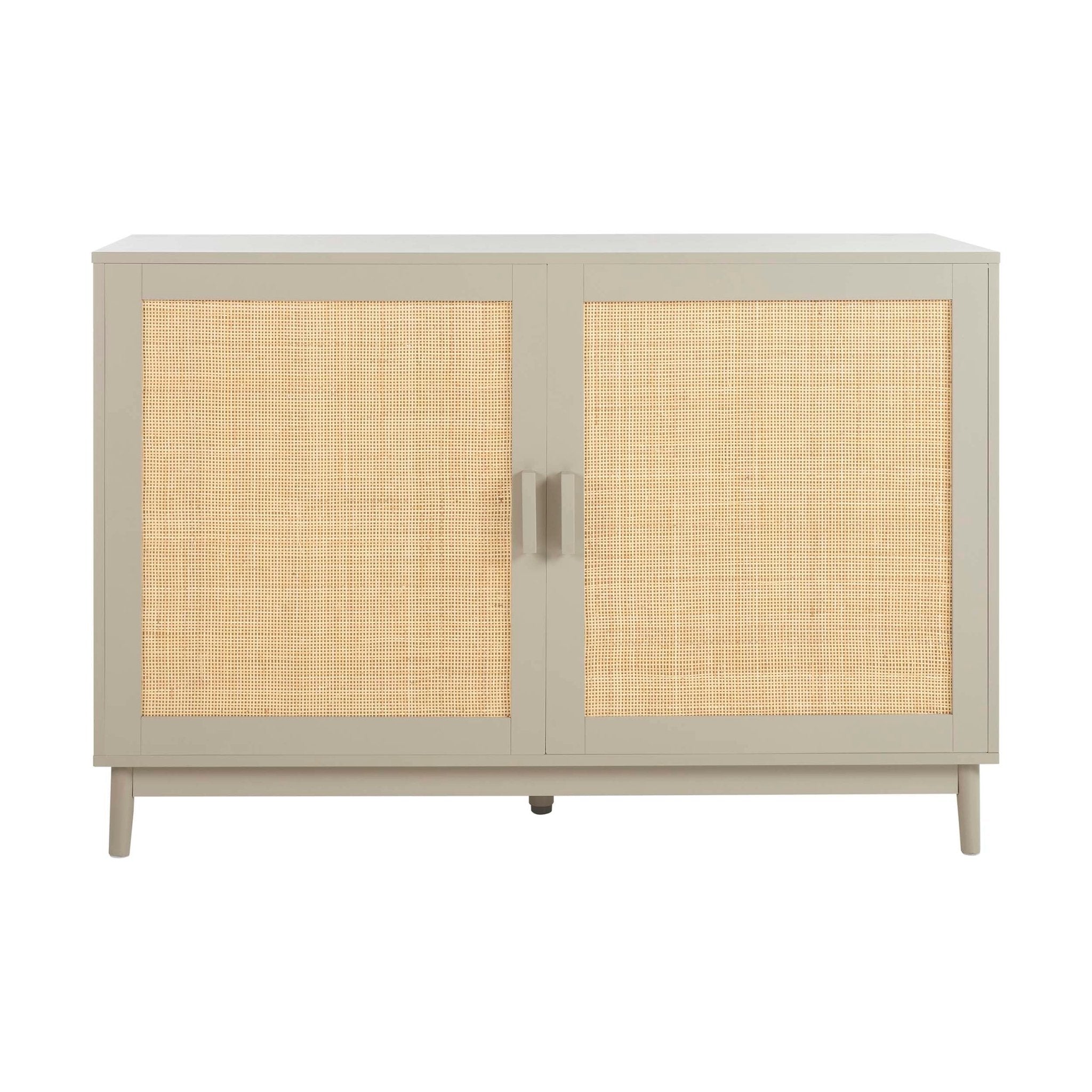 Buffet peint taupe moderne aux lignes épurées pour salon