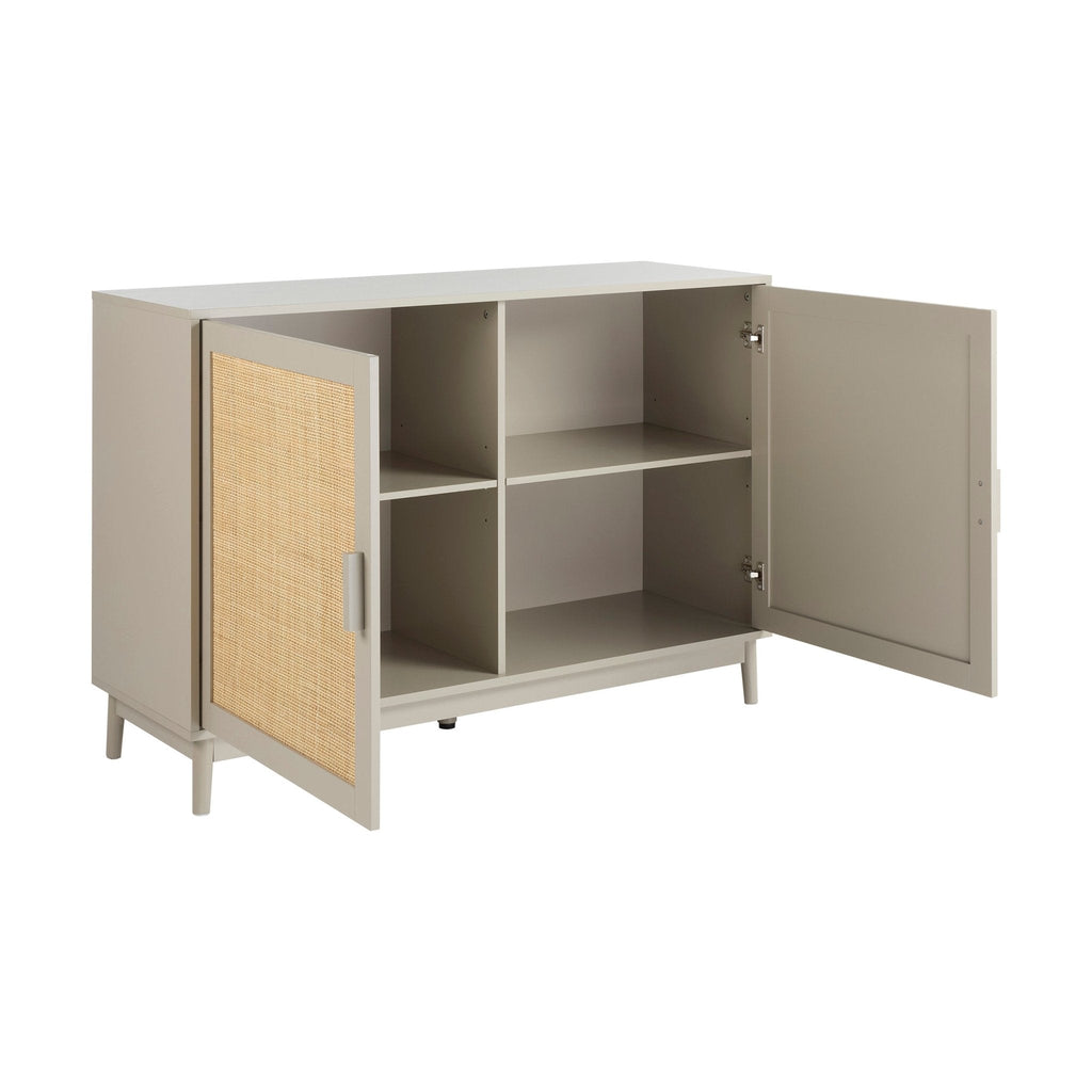 Buffet peint taupe moderne aux lignes épurées pour salon
