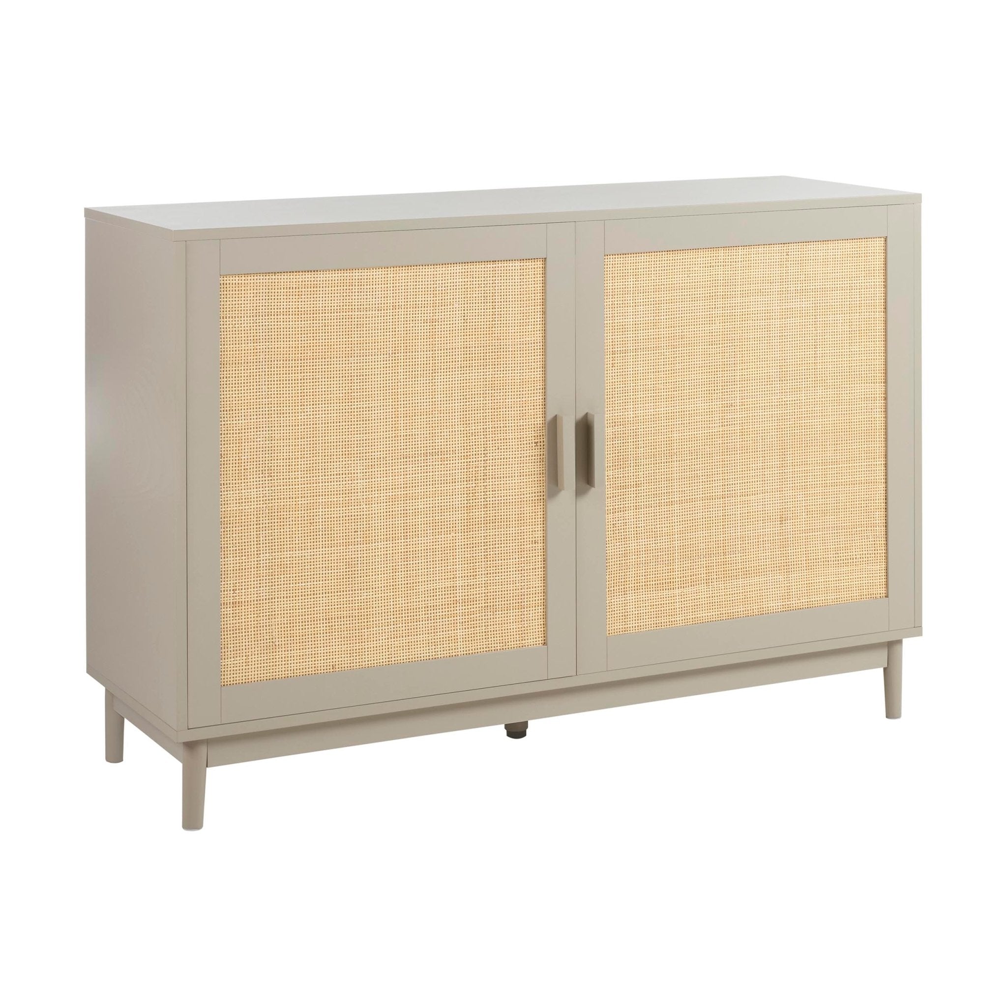 Buffet peint taupe moderne aux lignes épurées pour salon