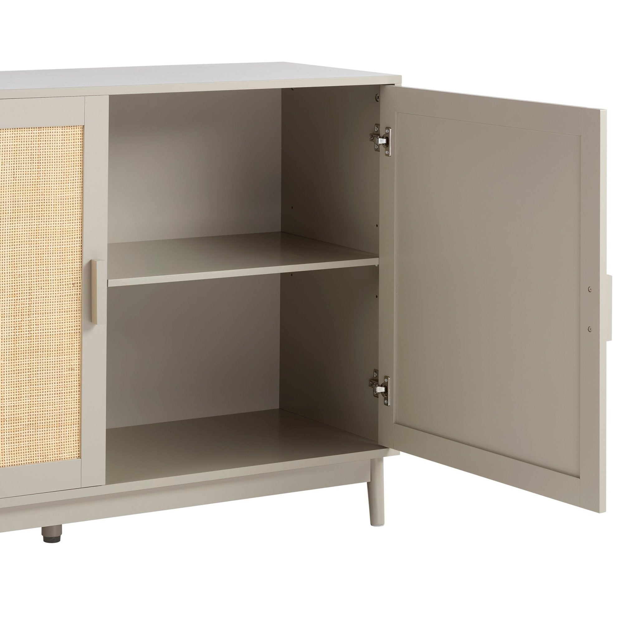 Buffet peint taupe moderne aux lignes épurées pour salon