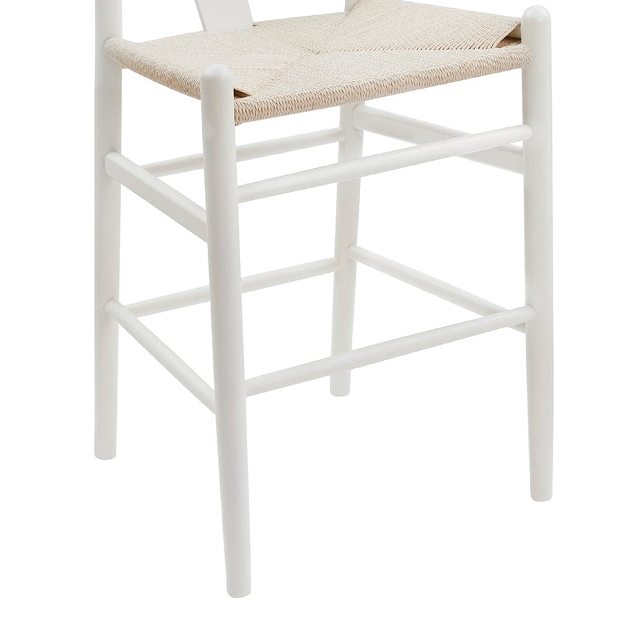 Tabouret de bar en bois de bouleau beige clair Scandi avec assise en corde pour la cuisine