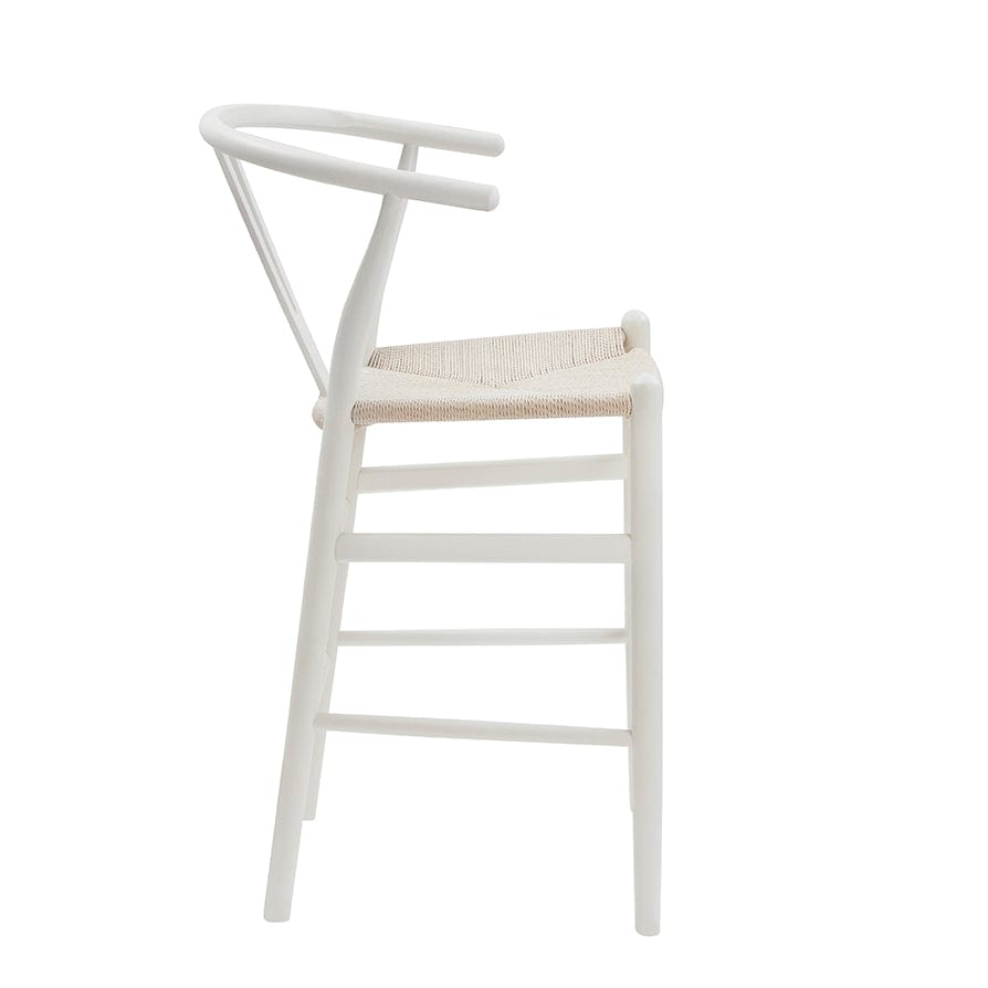 Tabouret de bar en bois de bouleau beige clair Scandi avec assise en corde pour la cuisine