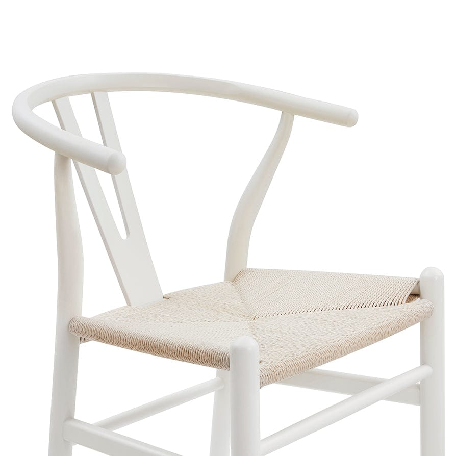 Tabouret de bar en bois de bouleau beige clair Scandi avec assise en corde pour la cuisine
