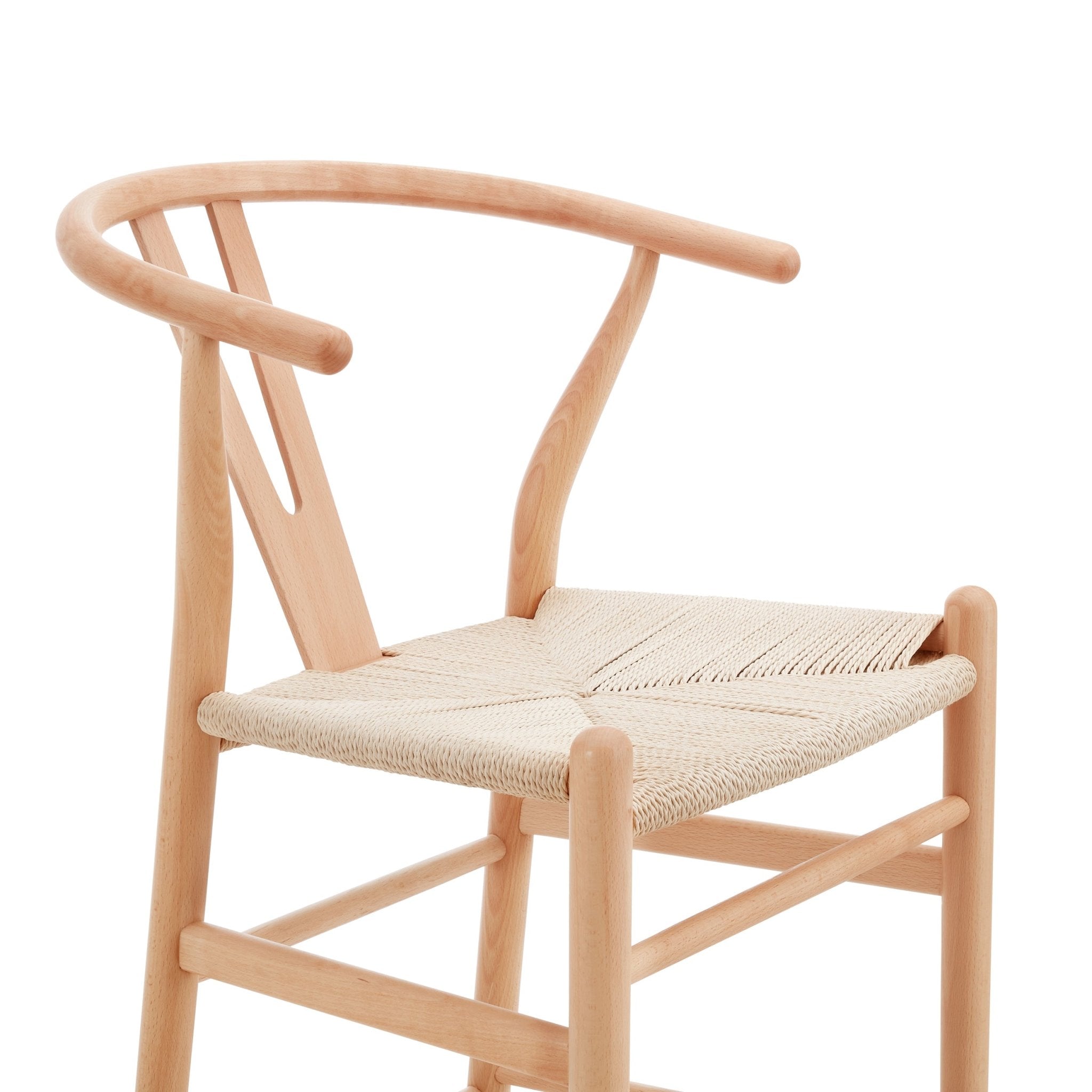 Tabouret de bar en bois de bouleau scandinave avec assise en corde pour cuisine
