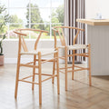 Tabouret de bar en bois de bouleau scandinave avec assise en corde pour cuisine