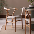 Chaise de salle à manger Scandi en bouclé ivoire avec cadre inspiré par la corde