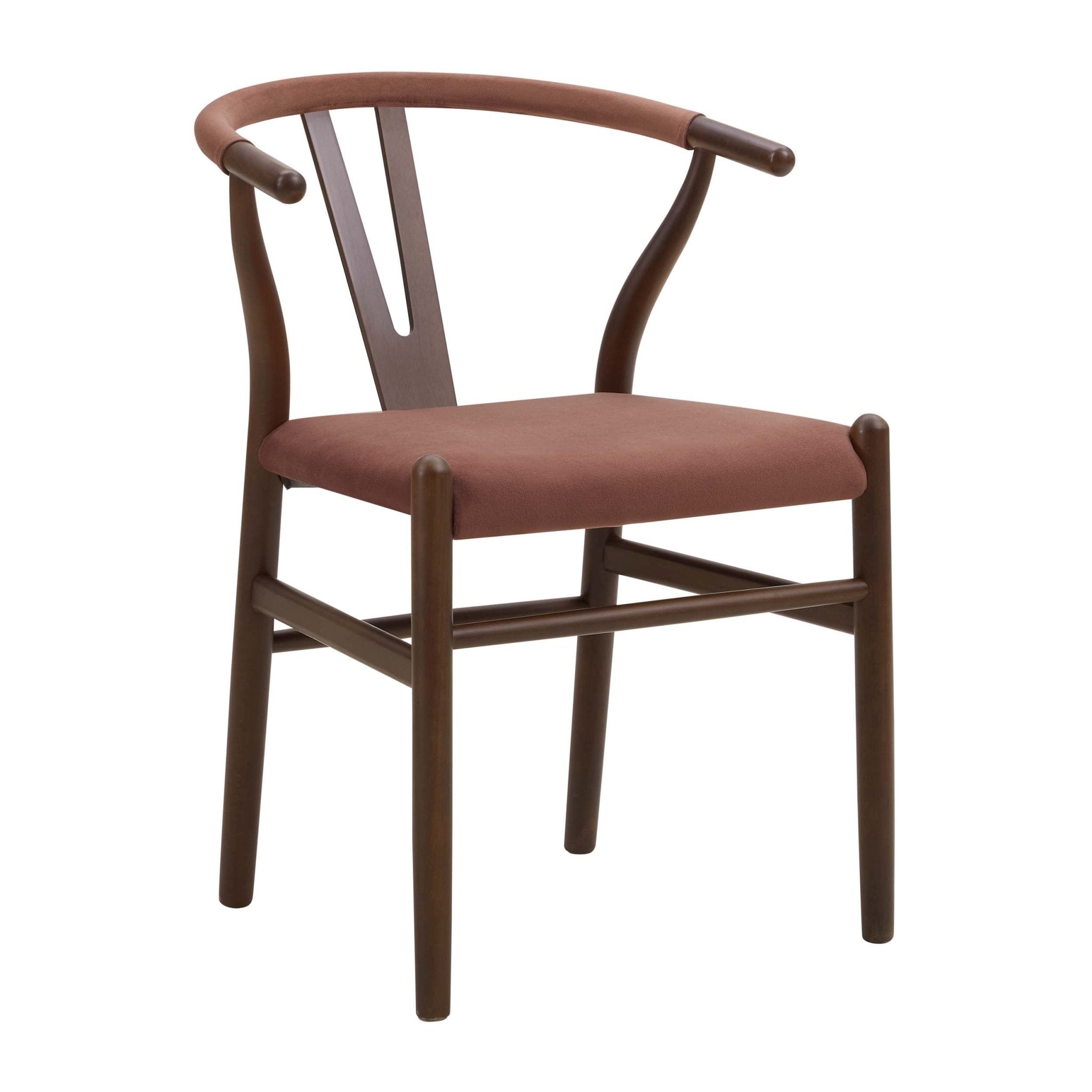 Chaise de salle à manger romantique en tissu mauve avec cadre en bois naturel
