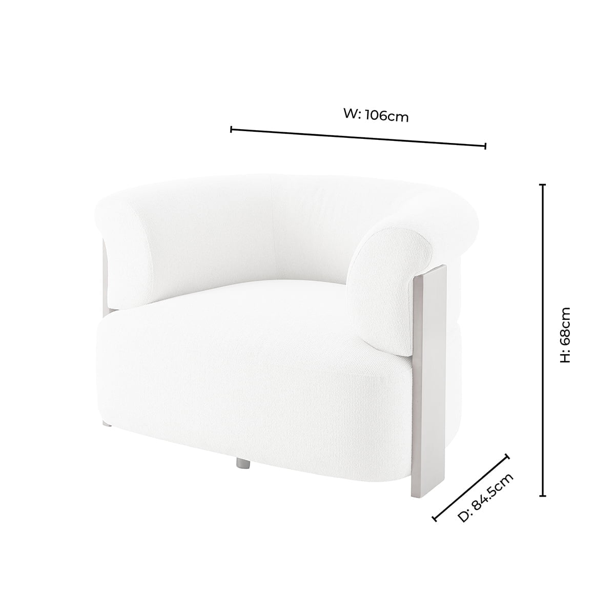Fauteuil d'appoint Luxe Sand Boucle au design sculptural pour salon
