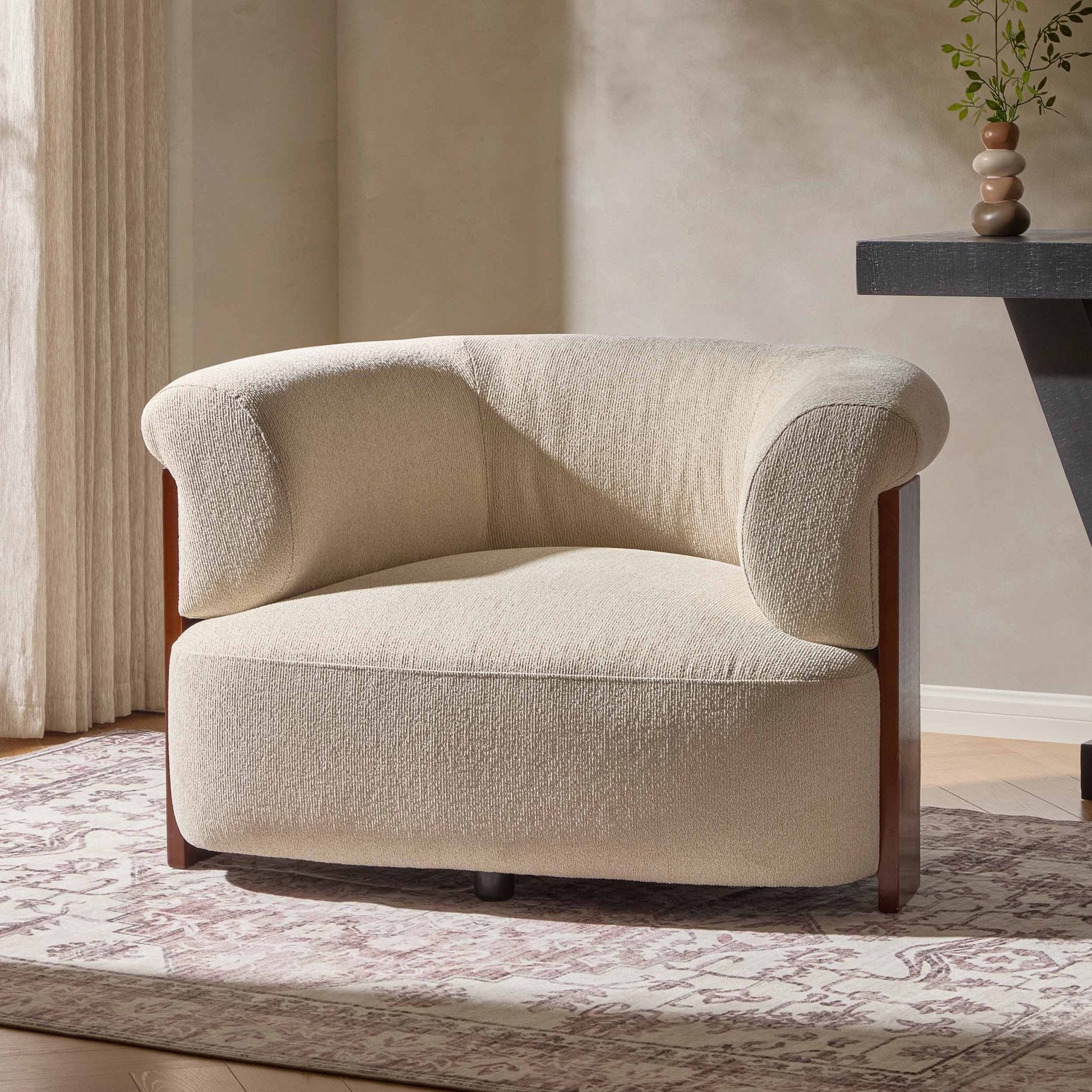 Fauteuil d'appoint Luxe Sand Boucle au design sculptural pour salon