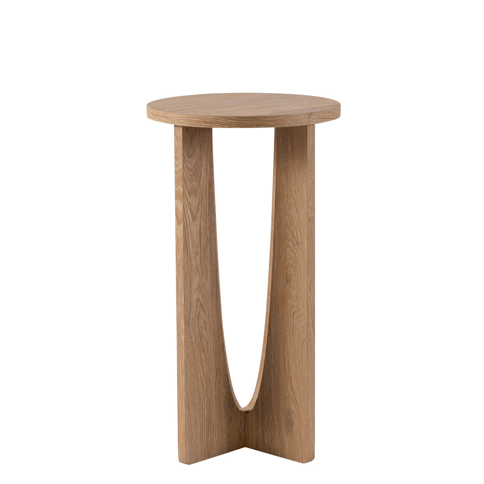 Table d'appoint scandinave en bois clair avec plateau rond pour le salon