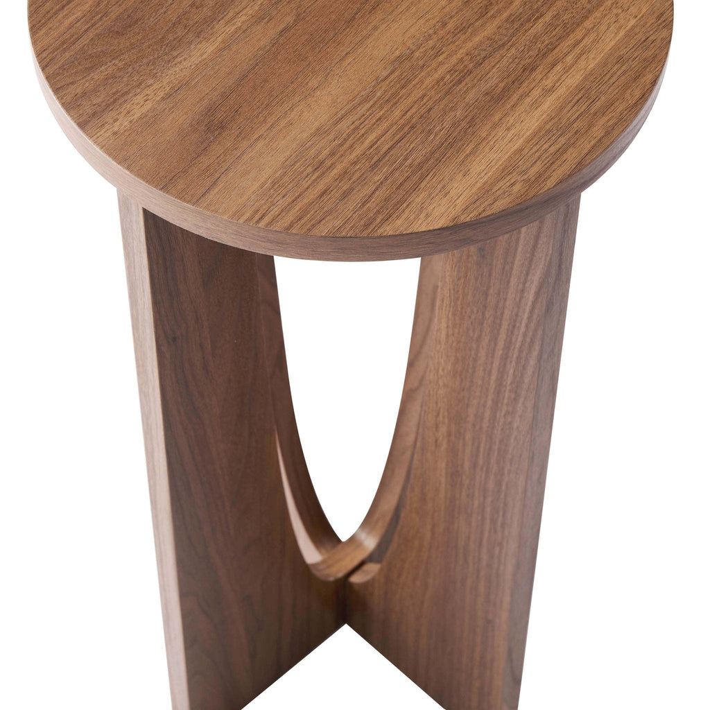 Table d'appoint scandinave en bois clair avec plateau rond pour salon