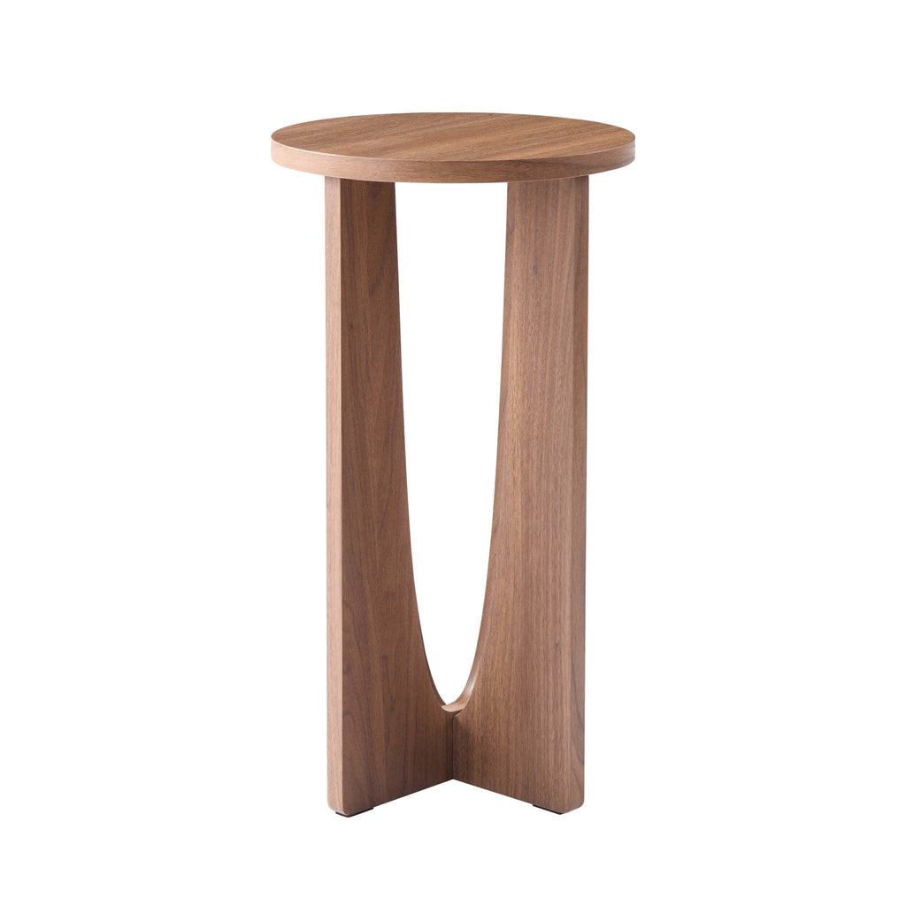 Table d'appoint scandinave en bois clair avec plateau rond pour salon