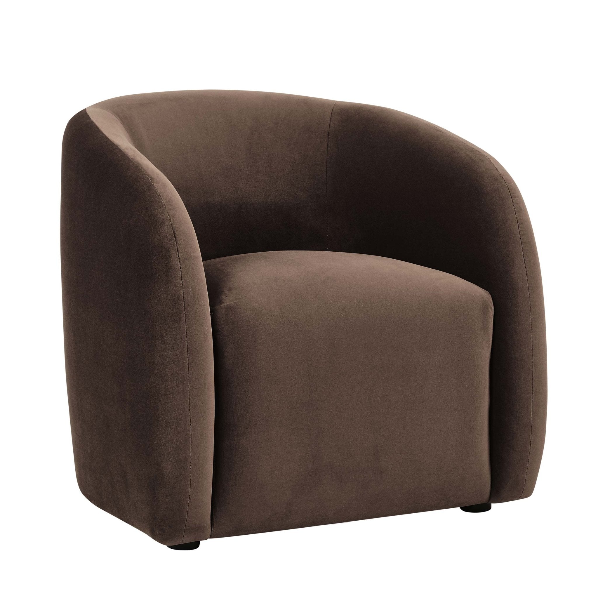 Fauteuil d'appoint en tissu cappuccino nordique avec design structuré pour salon