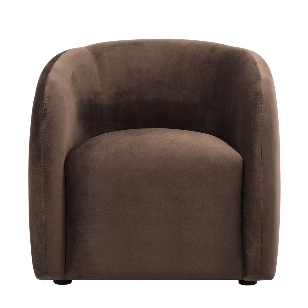Fauteuil d'appoint en tissu cappuccino nordique avec design structuré pour salon