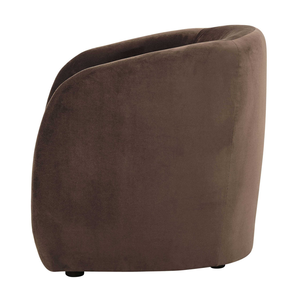 Fauteuil d'appoint en tissu cappuccino nordique avec design structuré pour salon