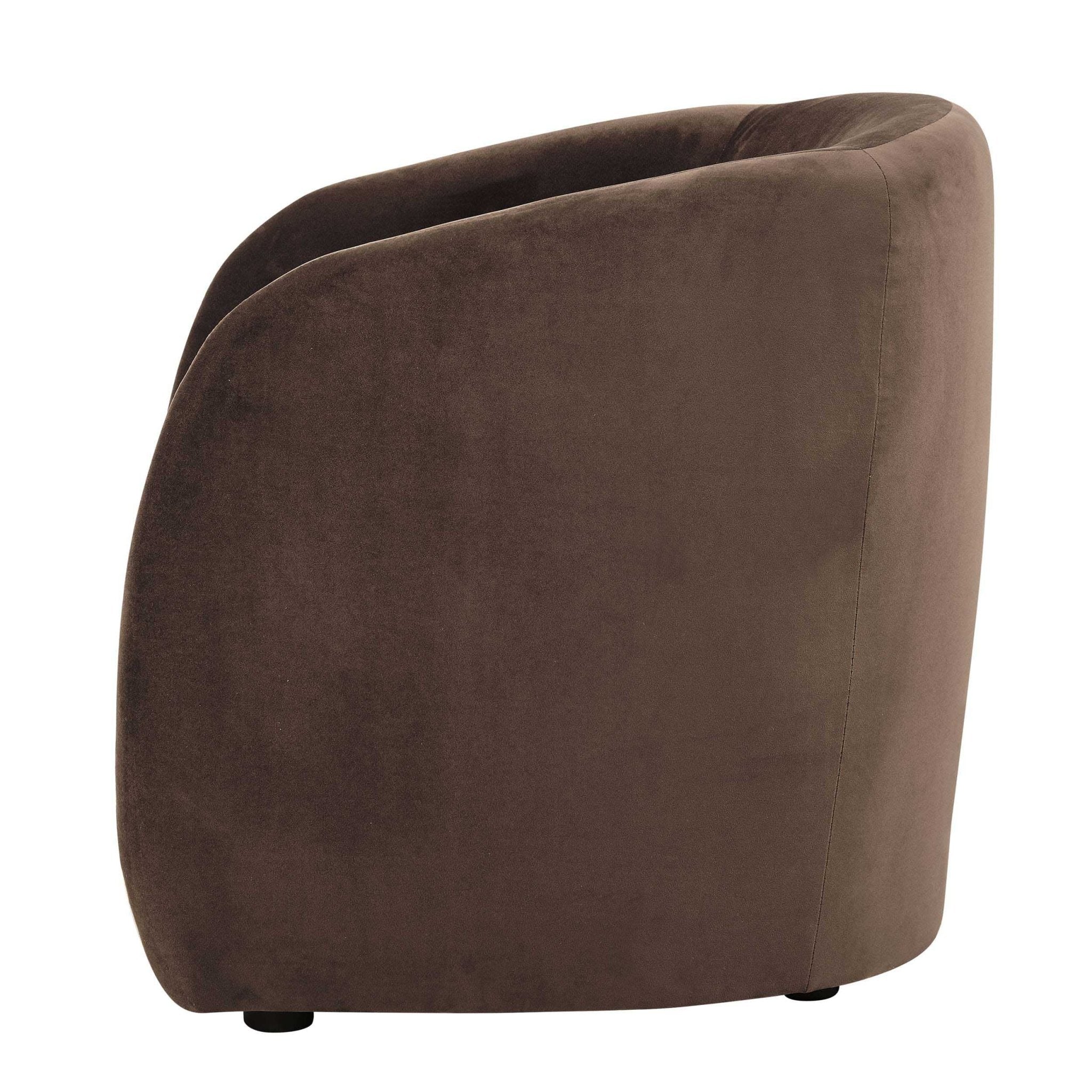 Fauteuil d'appoint en tissu cappuccino nordique avec design structuré pour salon