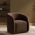 Fauteuil d'appoint en tissu cappuccino nordique avec design structuré pour salon