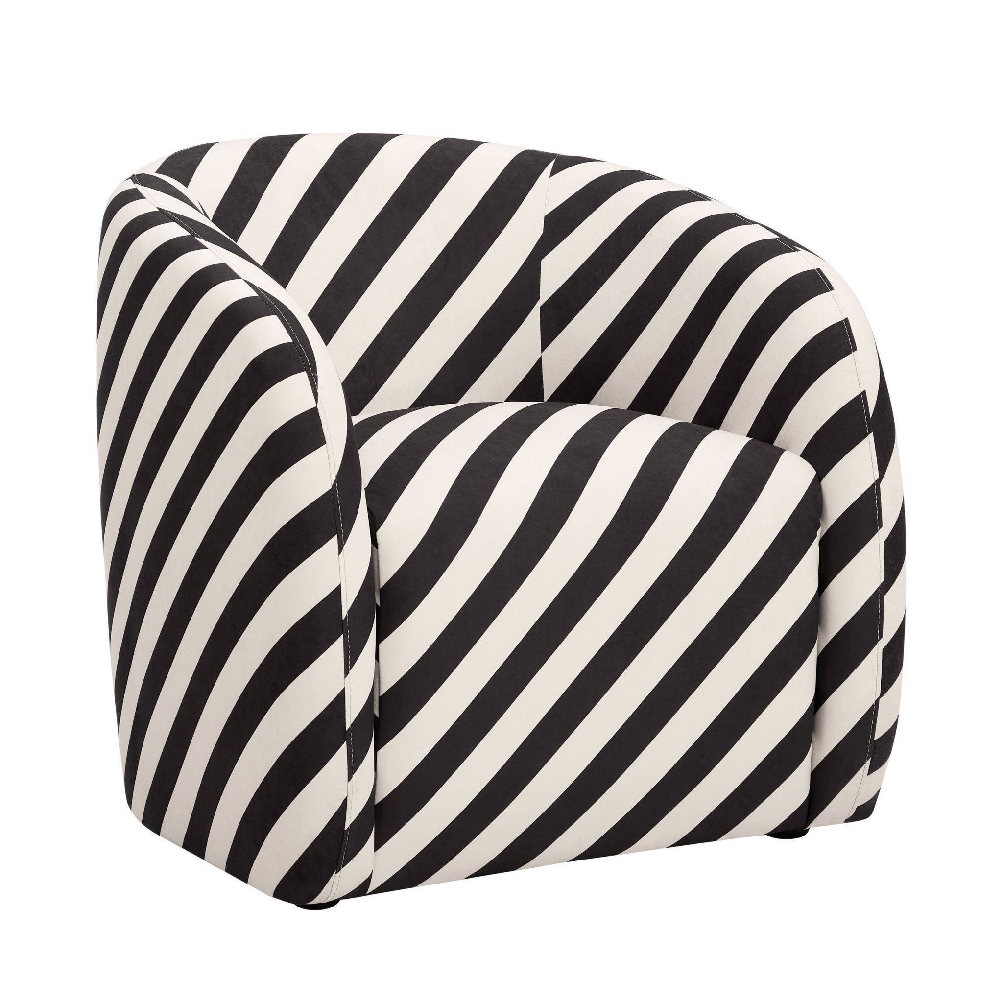 Fauteuil d'appoint tissé Classic Mono Stripe avec motif intemporel pour le salon