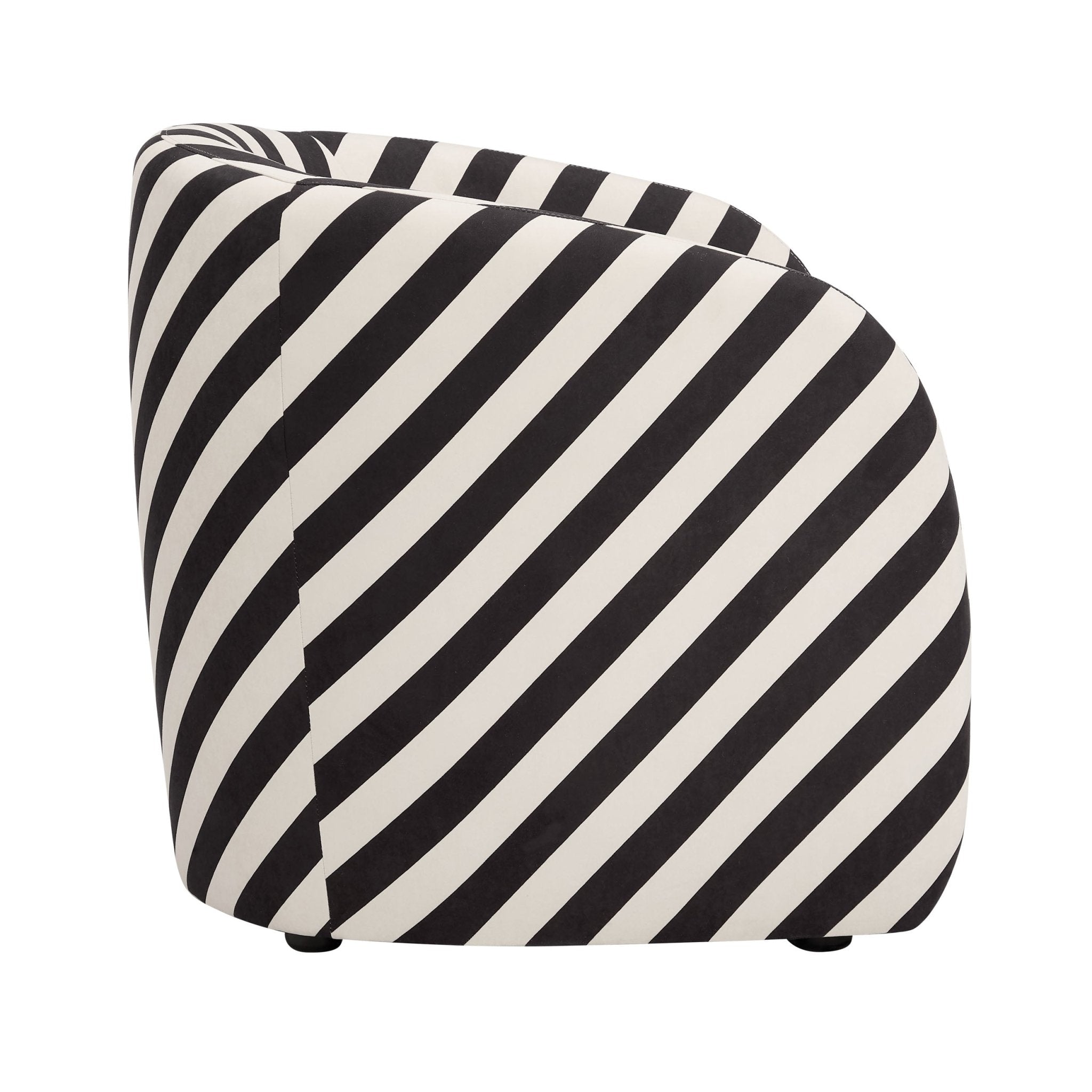 Fauteuil d'appoint tissé Classic Mono Stripe avec motif intemporel pour le salon