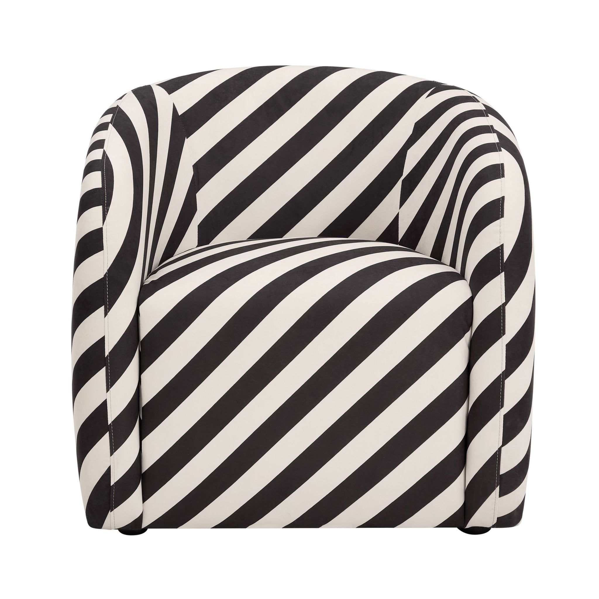 Fauteuil d'appoint tissé Classic Mono Stripe avec motif intemporel pour le salon