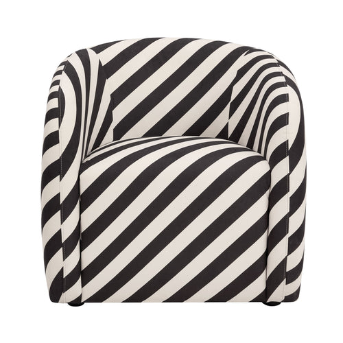 Fauteuil d'appoint tissé Classic Mono Stripe avec motif intemporel pour le salon