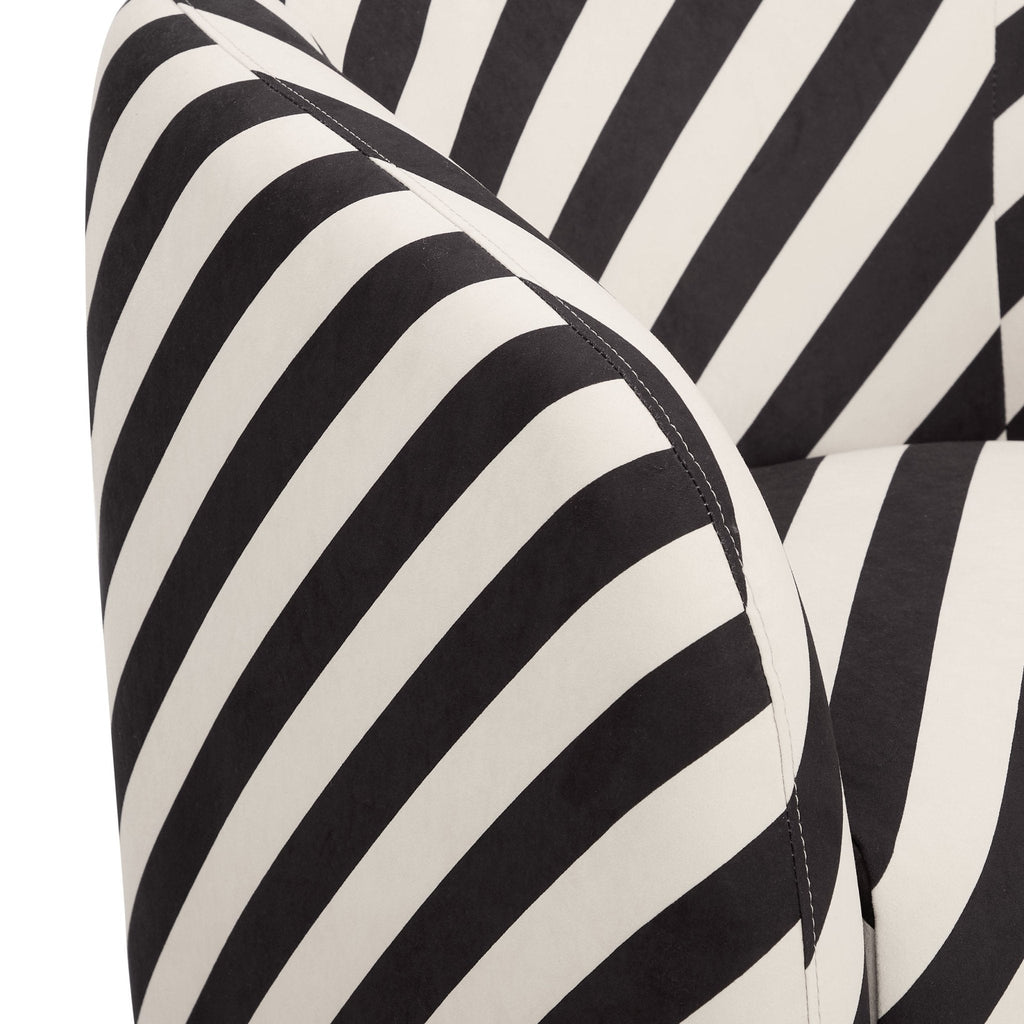 Fauteuil d'appoint tissé Classic Mono Stripe avec motif intemporel pour le salon