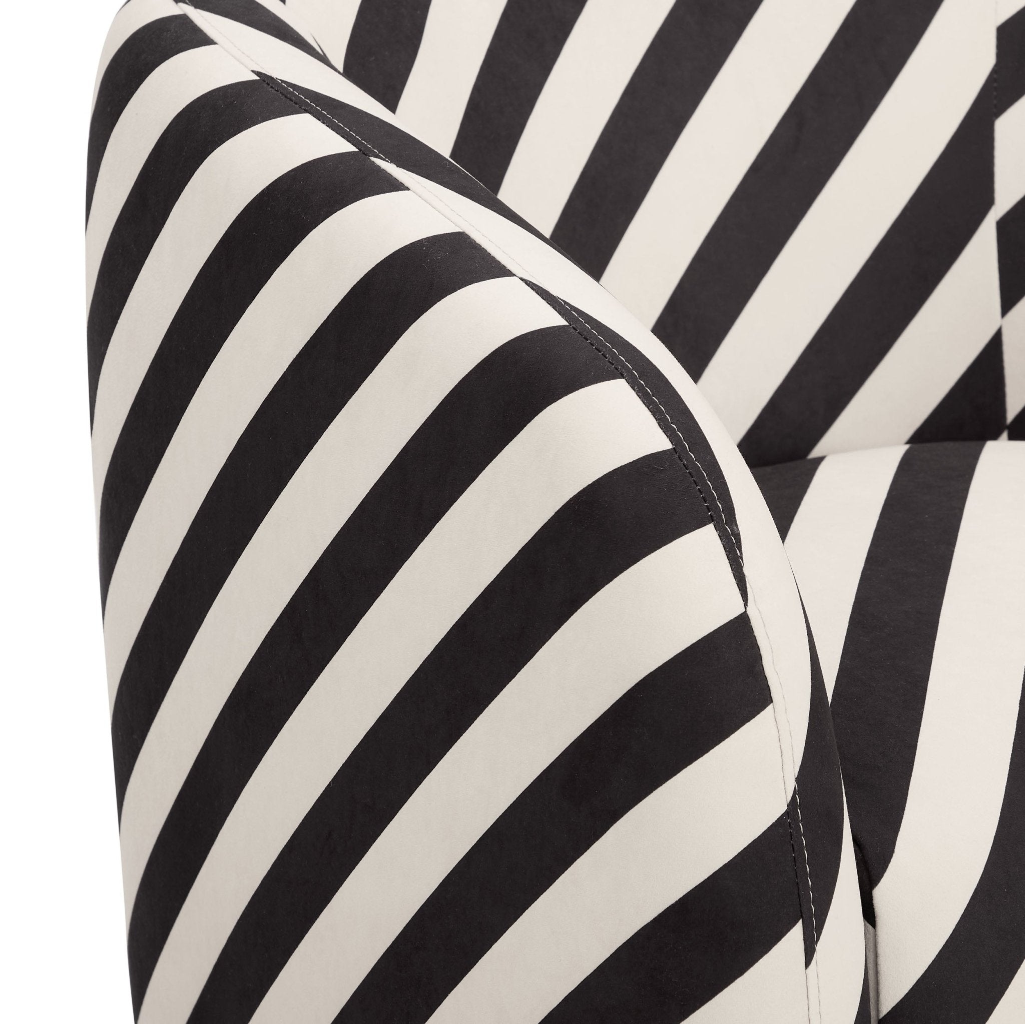 Fauteuil d'appoint tissé Classic Mono Stripe avec motif intemporel pour le salon