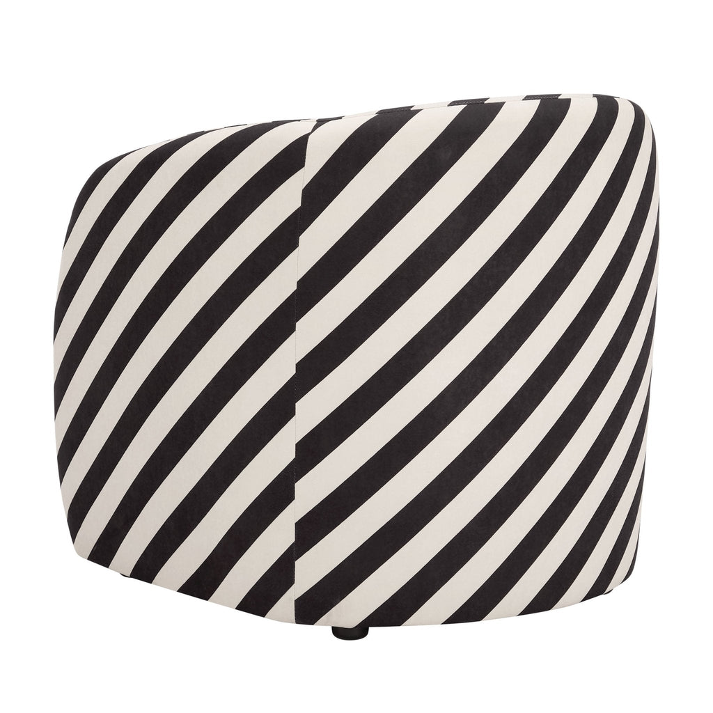 Fauteuil d'appoint tissé Classic Mono Stripe avec motif intemporel pour le salon