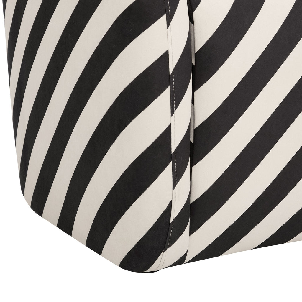 Fauteuil d'appoint tissé Classic Mono Stripe avec motif intemporel pour le salon