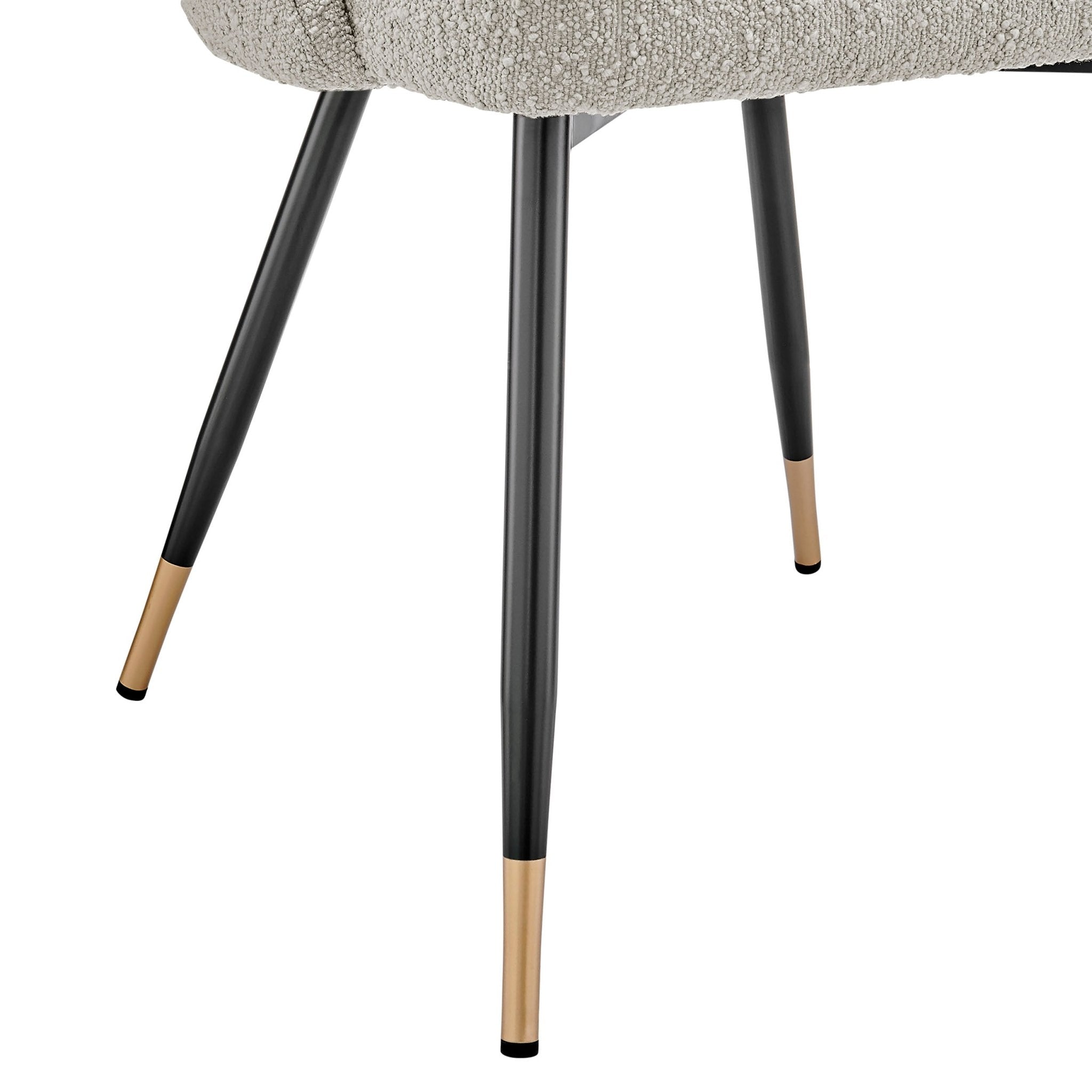 Chaise de salle à manger contemporaine en bouclette taupe à dossier incurvé