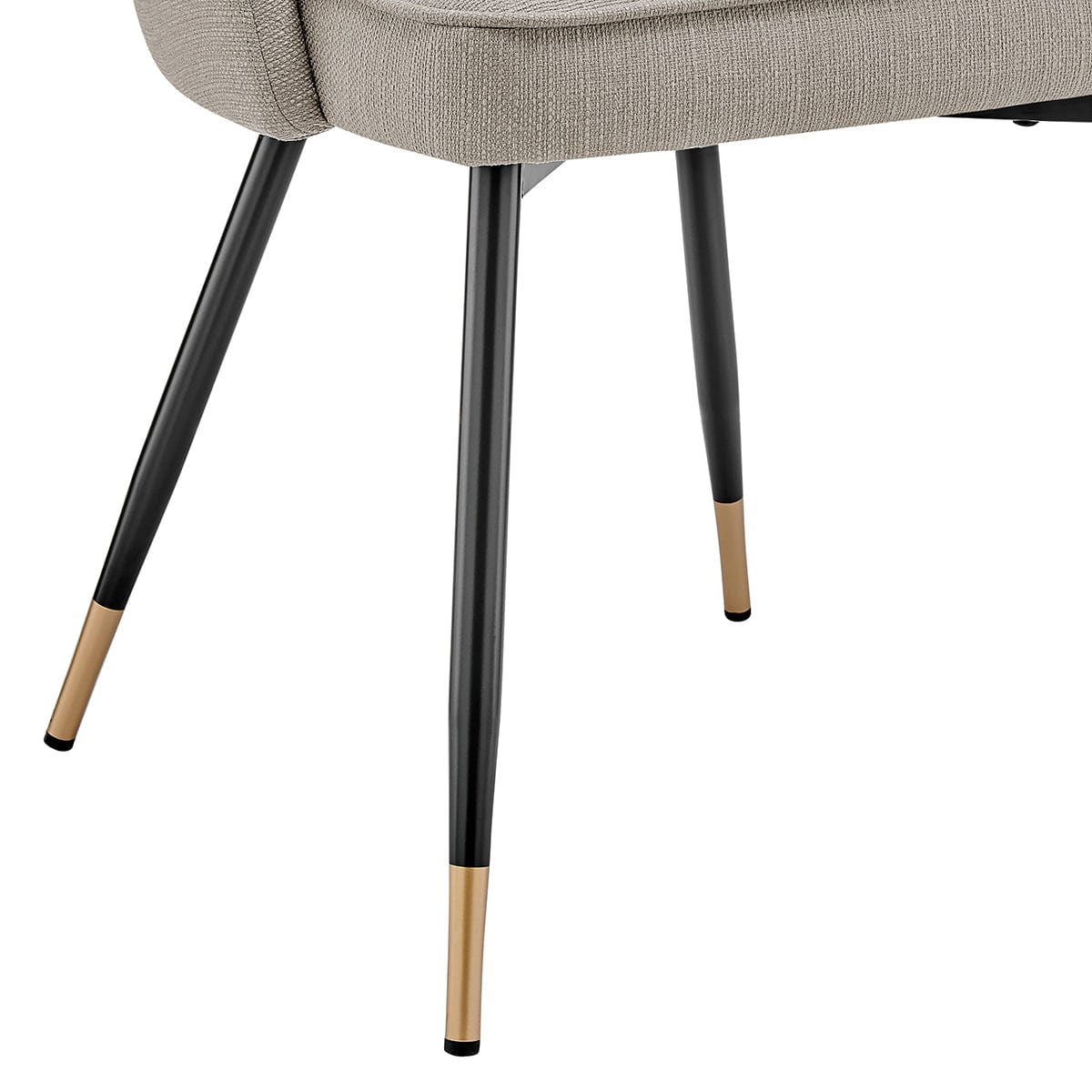 Chaise de salle à manger moderne en lin gris pierre avec dossier incurvé